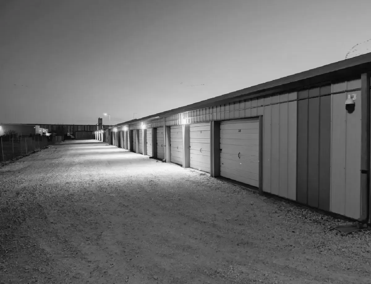 Reno County Storage at dusk