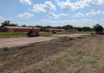 Site preparation on the Fort Scott greenfield site — July 2025